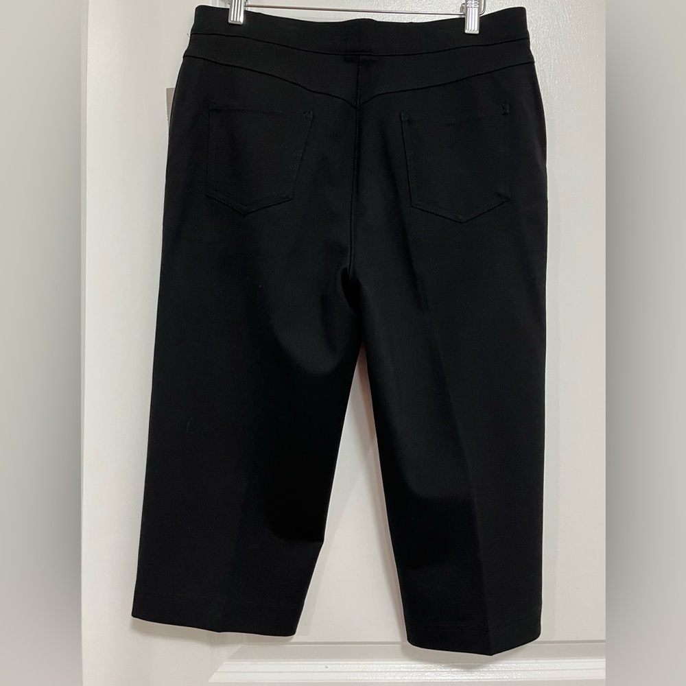 Allison Daley Petite Black Capri Pants Pull-On Shaping Stretch PM NWT - Picture 5 of 10